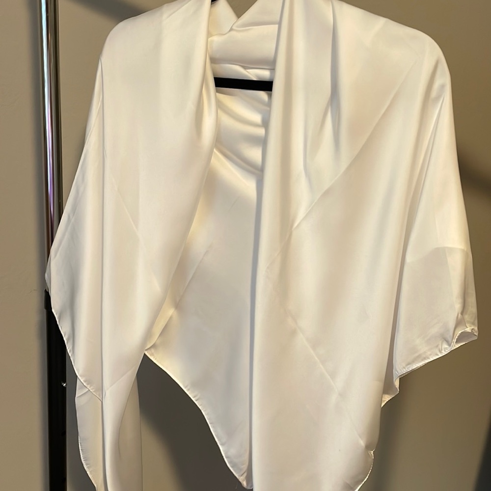 100% satin white hijab square hijab large 150cm x 150cm